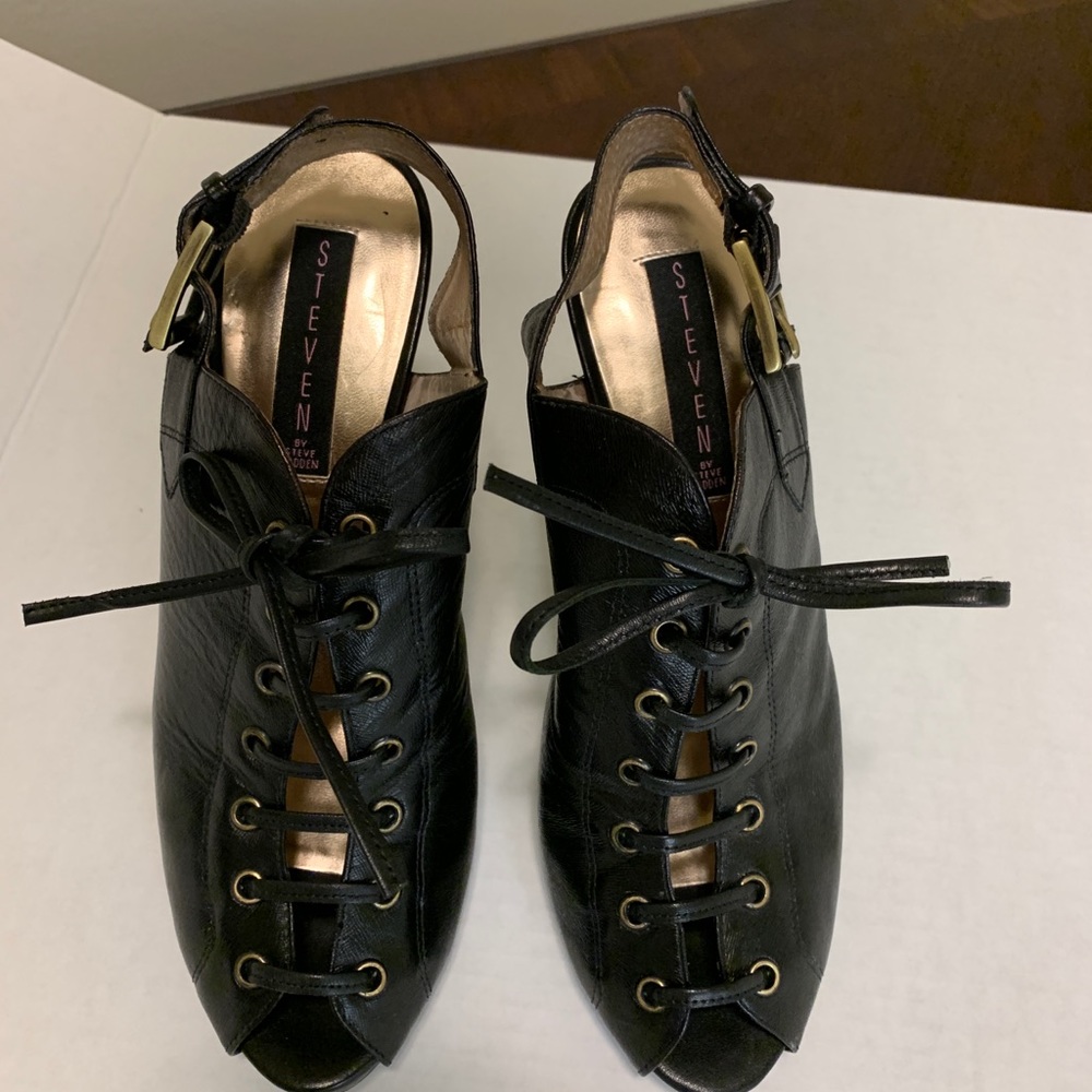 Steve Madden lace up peep toe spike heels